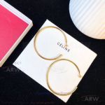 AAA Copy Celine Jewelry - Yellow Gold Open Circle Earrings